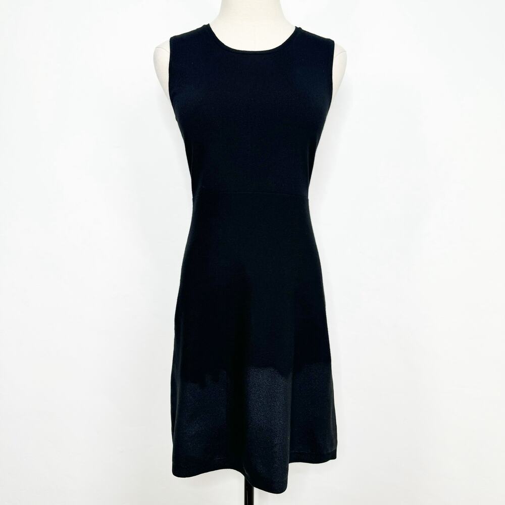 Karen Millen Ombre Sweater Dress Black Sleeveless Business Church LBD Size M
